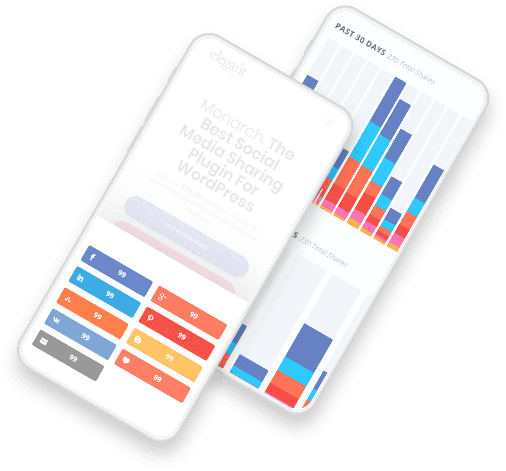 Mobile phones showing digital marketing apps including WhatsApp Business
